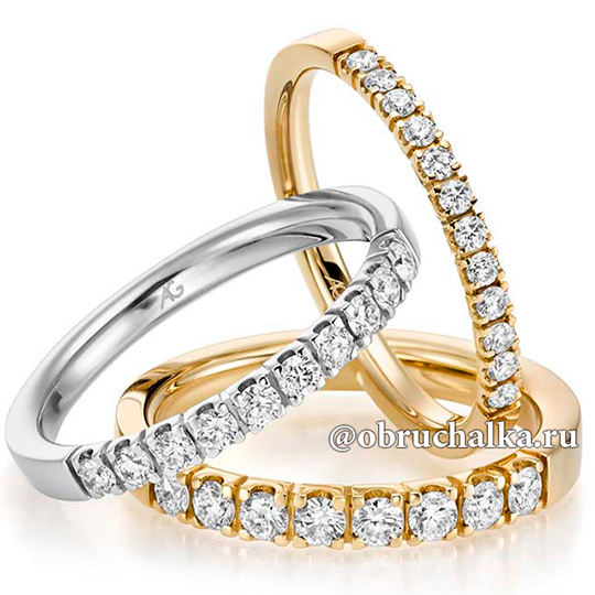Обручальное кольцо дорожка с бриллиантами August Gerstner 29763-2