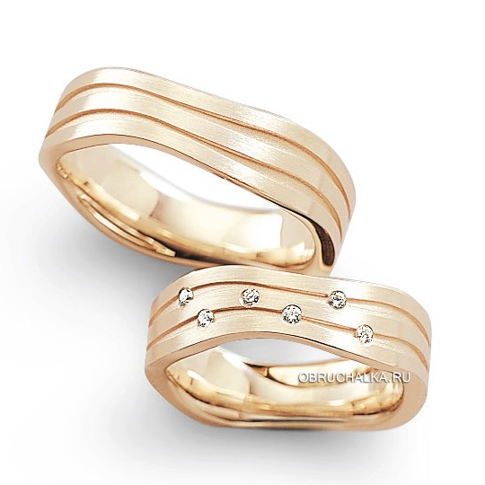 Обручальные кольца из абрикосового золота Fischer 38-05335-063