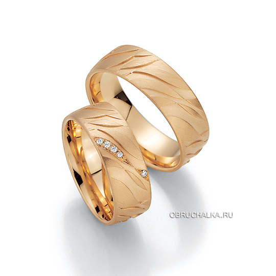 Обручальные кольца из абрикосового золота Fischer 38-07337-070