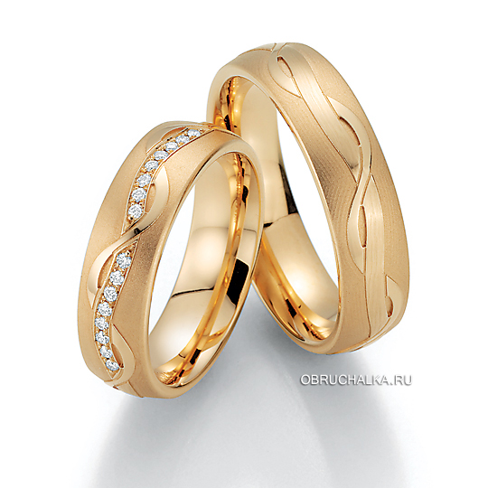 Обручальные кольца из абрикосового золота Fischer 38-07341-060