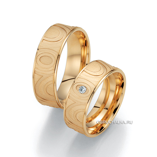 Обручальные кольца из абрикосового золота Fischer 38-07346-070