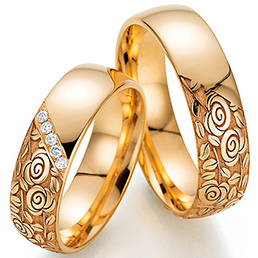 Обручальные кольца из абрикосового золота Fischer