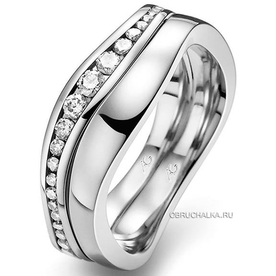 Обручальное кольцо дорожка с бриллиантами August Gerstner 4-28099-37