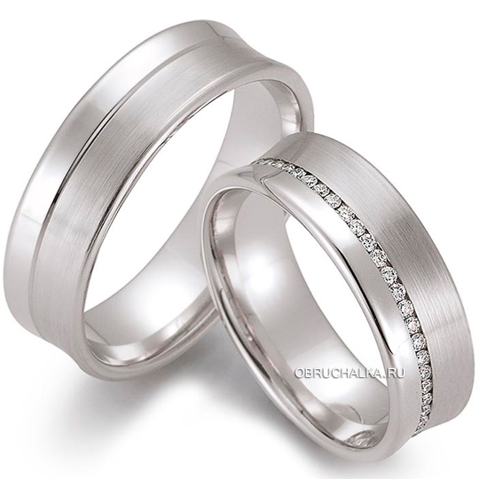 Обручальное кольцо дорожка с бриллиантами August Gerstner 4-28156-65
