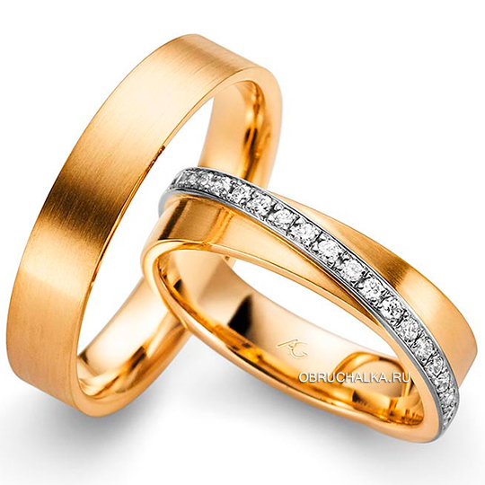 Обручальное кольцо дорожка с бриллиантами August Gerstner 4-28439-54