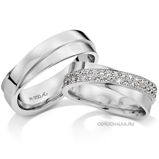 Обручальное кольцо дорожка с бриллиантами August Gerstner 4-28452-66