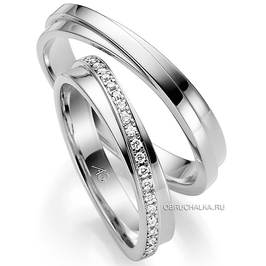 Обручальное кольцо дорожка с бриллиантами August Gerstner 4-28458-39