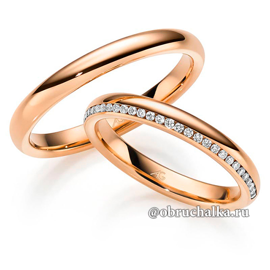 Обручальное кольцо дорожка с бриллиантами August Gerstner 4-28504-3