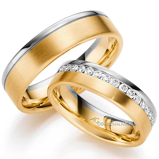 Обручальное кольцо дорожка с бриллиантами August Gerstner 4-28623-55