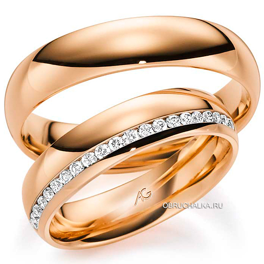 Обручальное кольцо дорожка с бриллиантами August Gerstner 4-28625-5