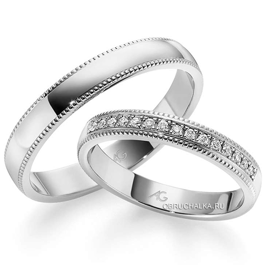 Обручальное кольцо дорожка с бриллиантами August Gerstner 4-28708-3
