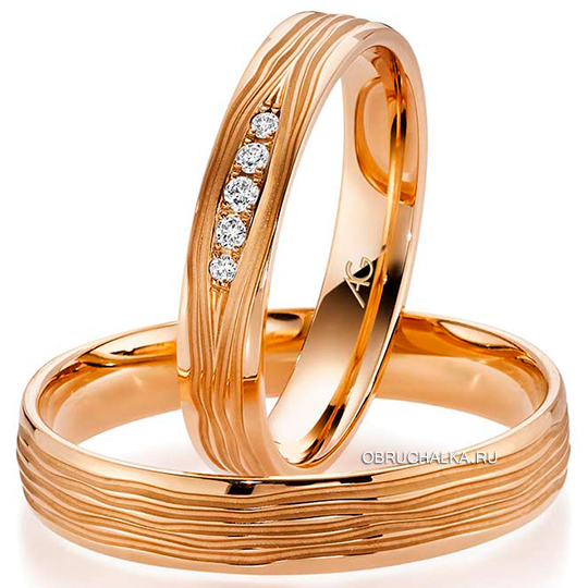 Обручальные кольца из абрикосового золота August Gerstner 4-28709-35