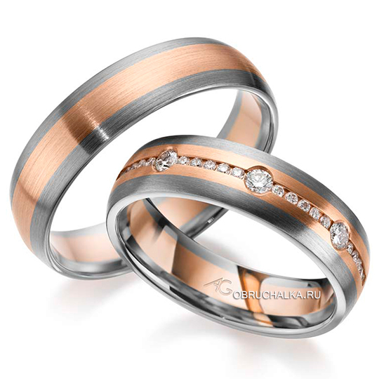 Обручальное кольцо дорожка с бриллиантами August Gerstner 4-28721-55