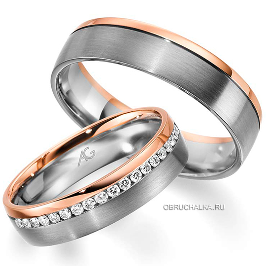 Обручальное кольцо дорожка с бриллиантами August Gerstner 4-28724-5