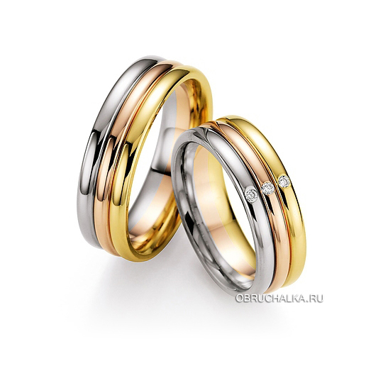Многоцветные обручальные кольца Collection Ruesch 66-07220-061