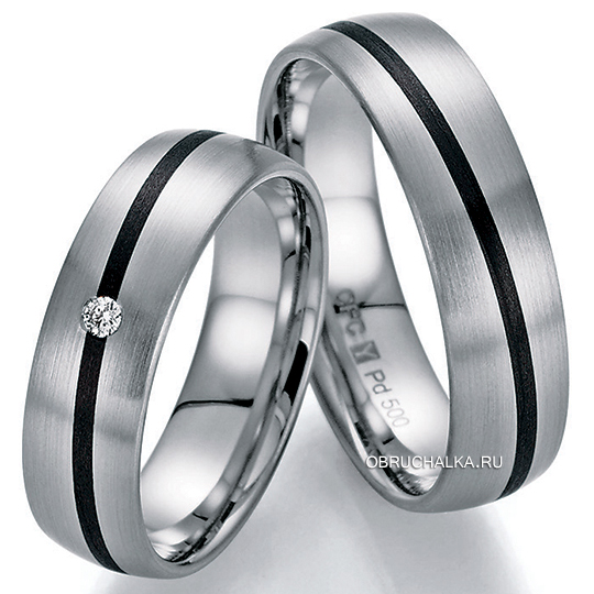 Обручальные кольца с карбоном Bayer 88433