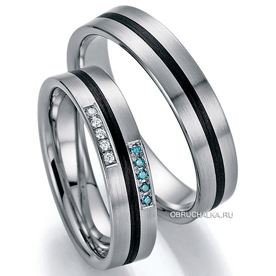 Обручальные кольца с карбоном Bayer 88434