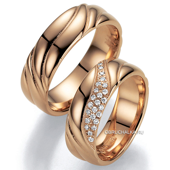 Обручальные кольца из красного золота Bayer 89021