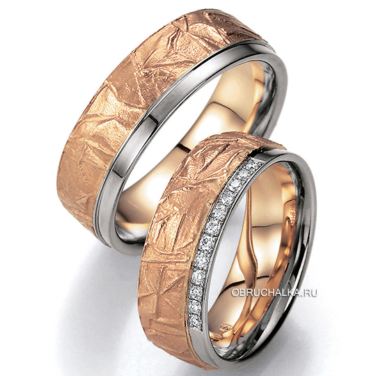 Интересные обручальные кольца из золота