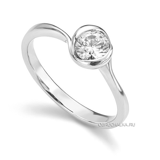 Помолвочное кольцо из белого золота R1D082