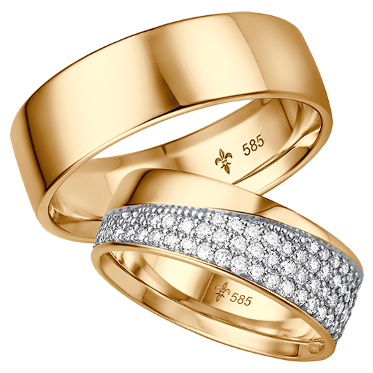 Обручальные кольца из абрикосового золота Giloy 1-00051