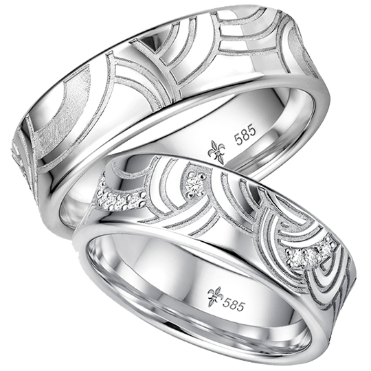 Обручальные кольца из белого золота Giloy 1-00054