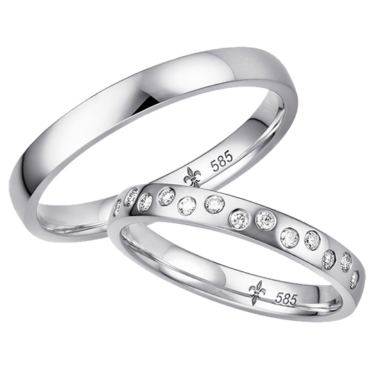 Обручальные кольца из белого золота Giloy 1-00057
