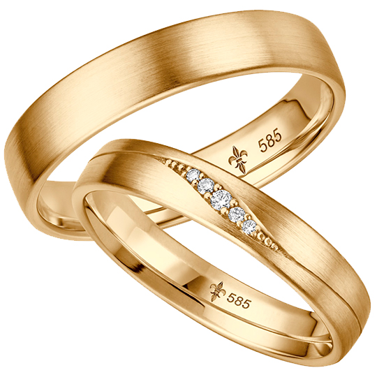 Обручальные кольца из абрикосового золота Giloy 1-00062